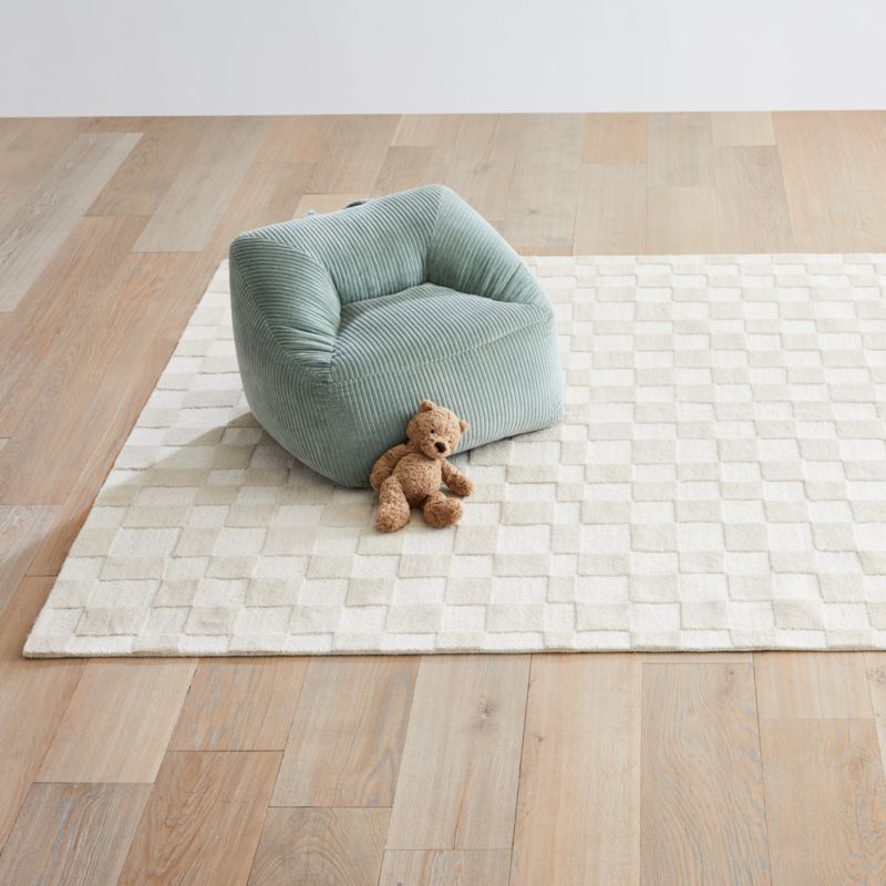 Tapis en laine à damier imparfait pour enfants
