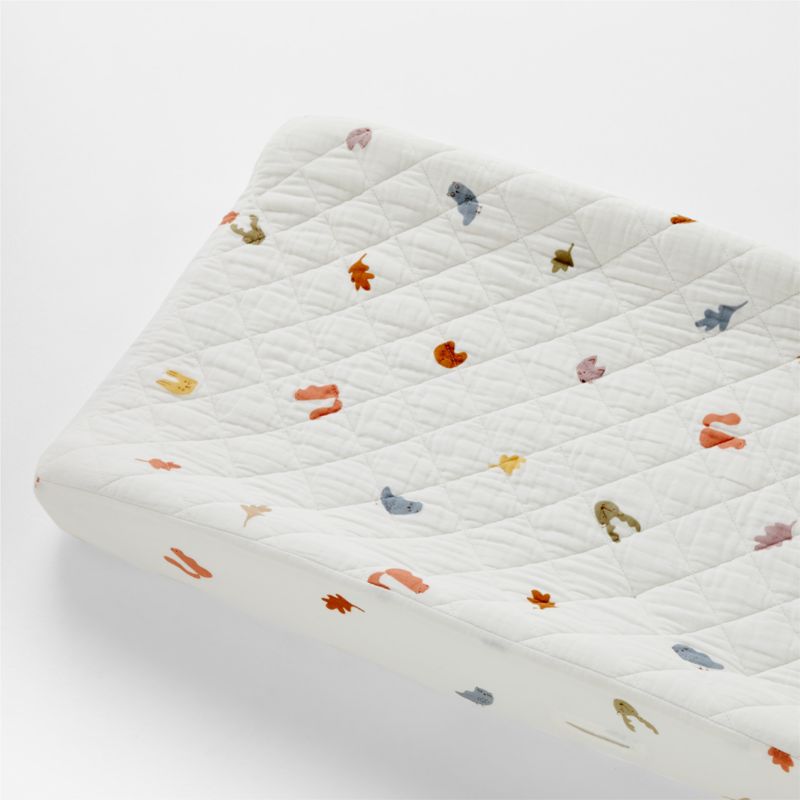 Housse de matelas à langer en coton bio ultra-doux à motif animaux de la forêt