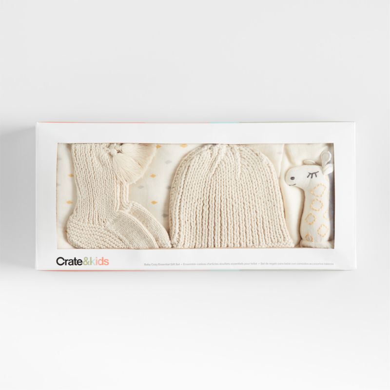 Coffret cadeau de 4 pièces de langes bio pour bébé Girafe