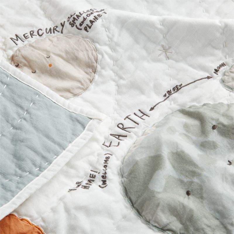 Couverture de berceau en coton biologique sur le thème de l'espace pour bébé