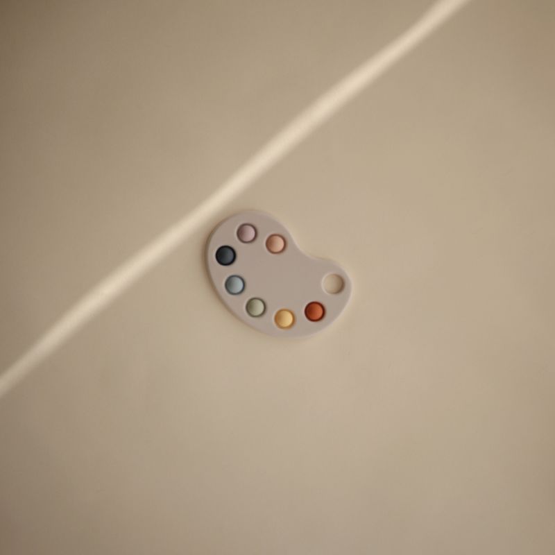 Palette de peinture en silicone pour enfants, jouet à presser Mushie