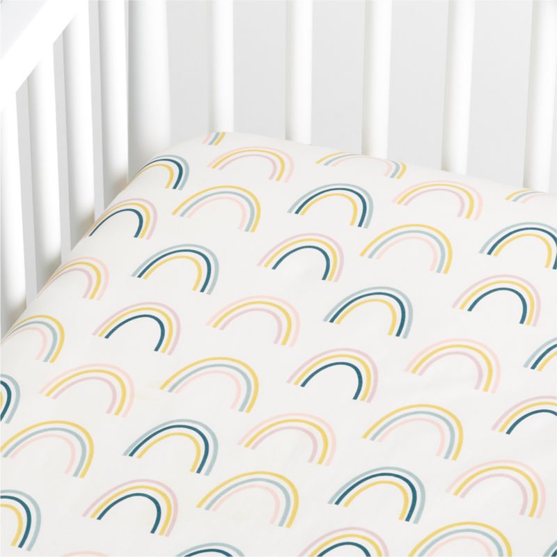Drap-housse pour berceau Baby Stay Cool Asha Rainbow 100 % coton biologique
