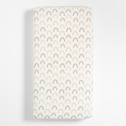 Drap-housse pour berceau Baby Stay Cool Asha Rainbow 100 % coton biologique