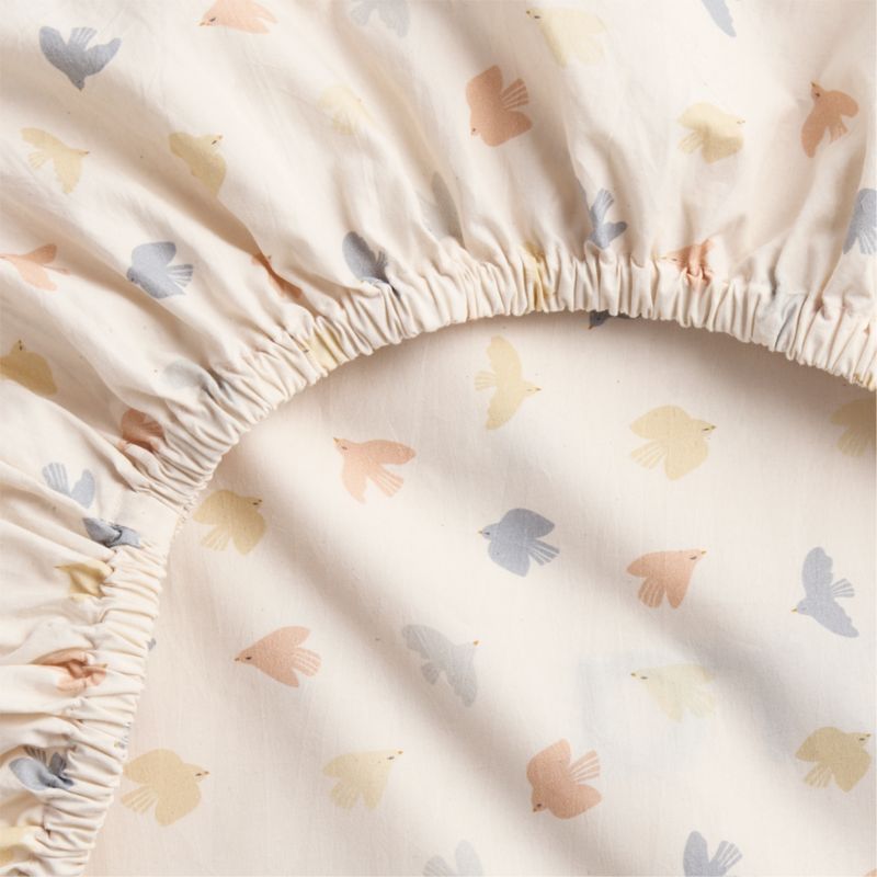Drap-housse pour berceau en coton biologique Baby Birdie Blossoms