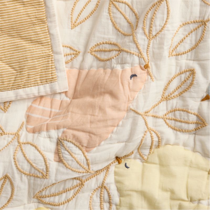 Couverture de berceau en coton biologique Baby Birdie Blossoms