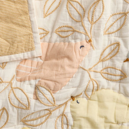 Couverture de berceau en coton biologique Baby Birdie Blossoms