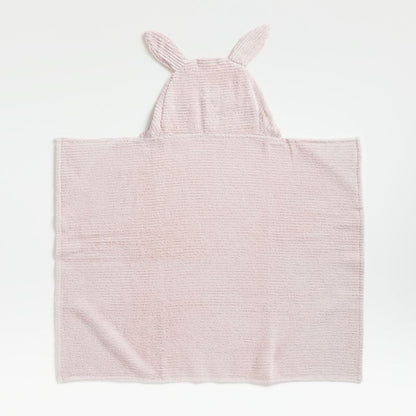 Serviette bébé à capuche en coton biologique avec motif lapin pour enfants