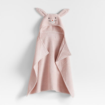 Serviette bébé à capuche en coton biologique avec motif lapin pour enfants