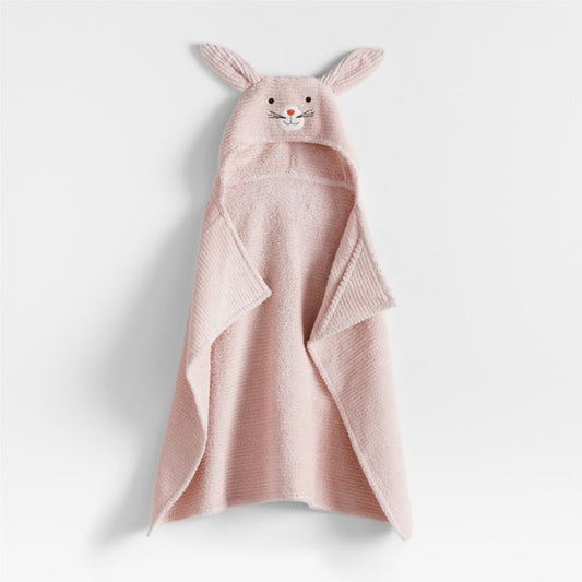 Serviette bébé à capuche en coton biologique avec motif lapin pour enfants