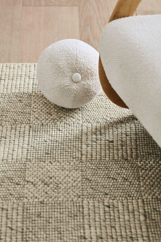 Tapis de performance en laine et polyester à gros carrés pour enfants