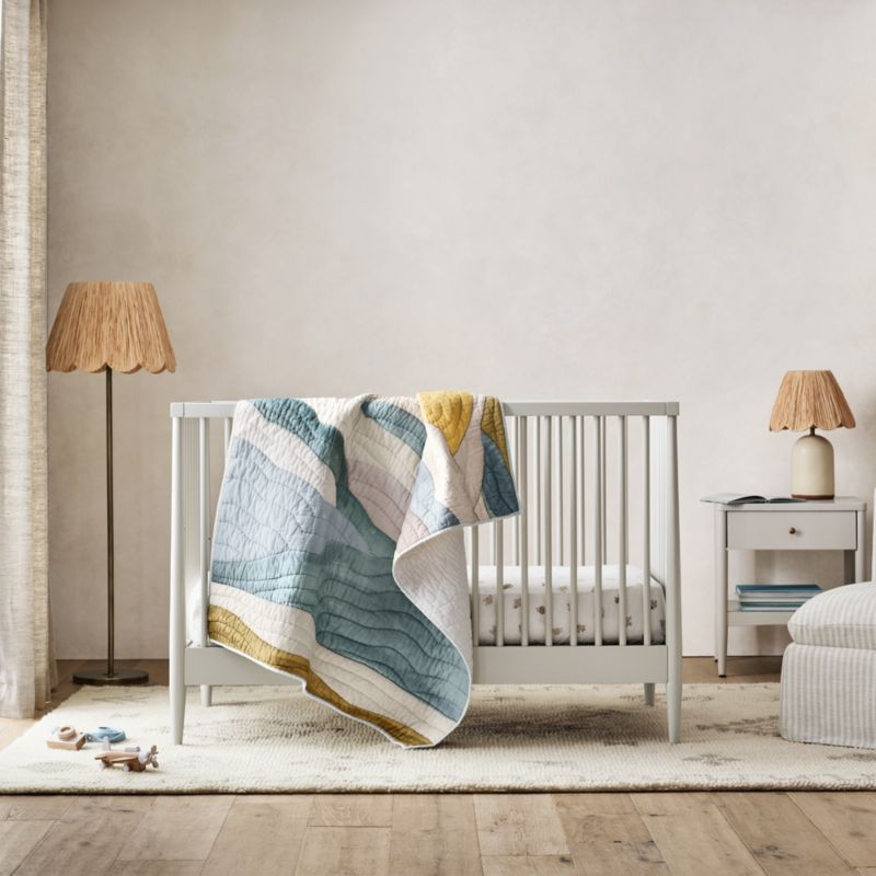 Pouf de rangement pour chambre d'enfant Baby Ever à rayures et housse amovible