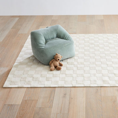 Tapis en laine à damier imparfait pour enfants