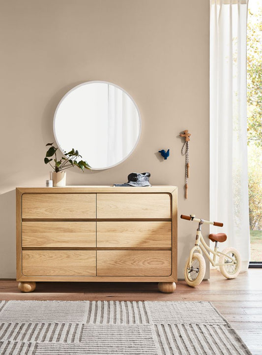 Miroir mural rond en bois Kids Finn