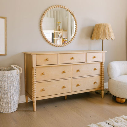 Commode à 7 tiroirs larges en bois d'érable Jenny Lind pour enfants