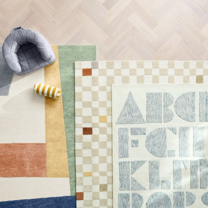 Tapis en laine moderne pour enfants avec alphabet