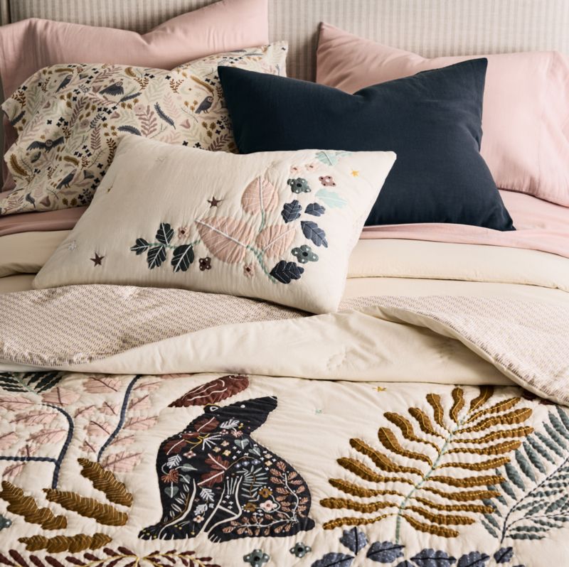 Ensemble de draps en percale de coton biologique pour enfants avec hibou