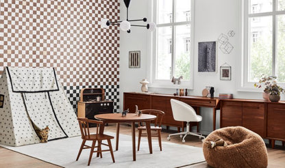 Pouf suspendu pour enfants en fausse fourrure mongole