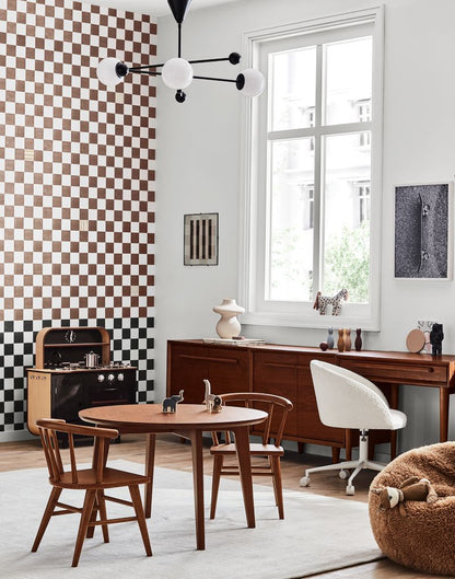 Pouf suspendu pour enfants en fausse fourrure mongole