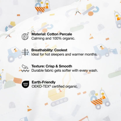 Drap-housse pour berceau en coton biologique Baby Stay Cool Sea