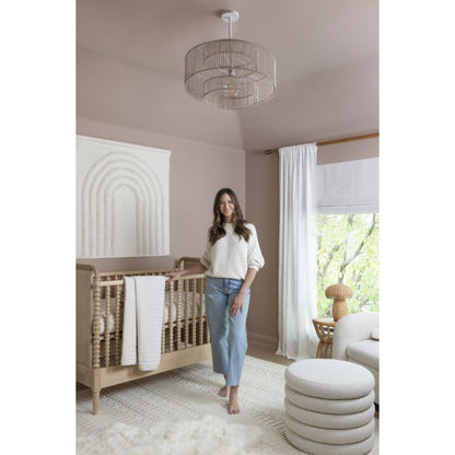 Plafonnier cage à oiseaux pour enfants en bambou et rotin