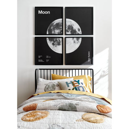 Taie d'oreiller en coton biologique pour enfants sur le thème de l'espace