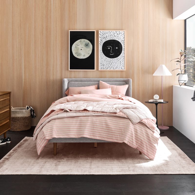 Housse de couette en coton biologique à rayures confortables pour enfants