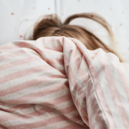 Housse de couette en coton biologique à rayures confortables pour enfants