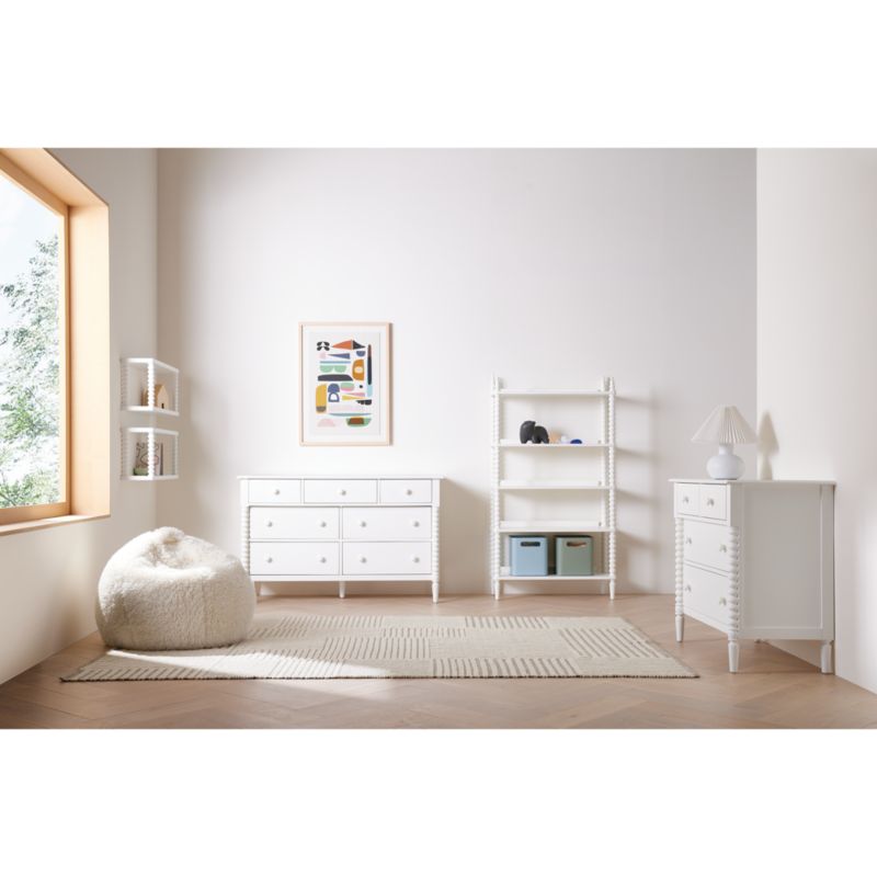 Commode à 7 tiroirs larges en bois Jenny Lind pour enfants