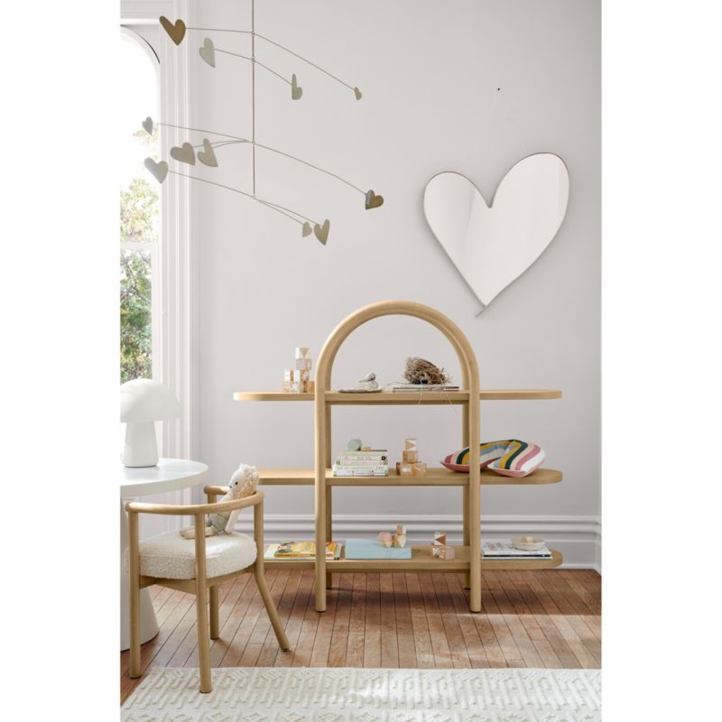 Miroir mural en métal en forme de cœur pour enfants