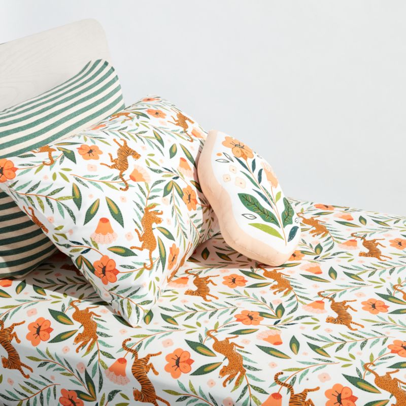 Taie d'oreiller en coton biologique Marrakech Tiger pour enfants