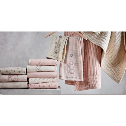 Couverture de berceau en jersey bio « Première fois » pour bébé