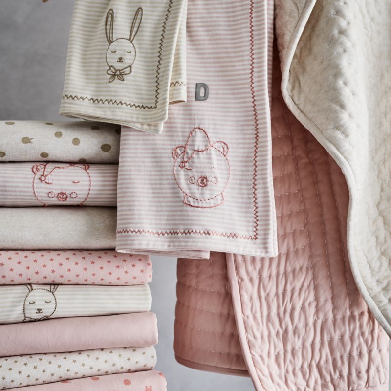 Couverture de berceau en jersey bio « Première fois » pour bébé