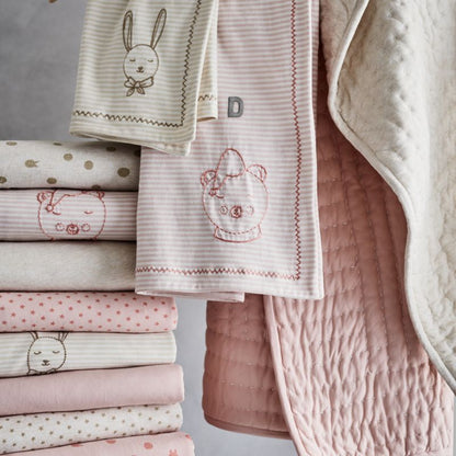 Couverture de berceau en jersey bio « Première fois » pour bébé