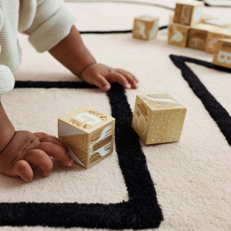 Blocs de bois gravés pour bébé