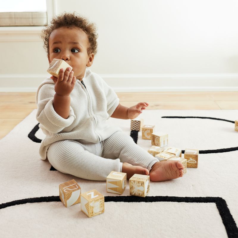 Blocs de bois gravés pour bébé
