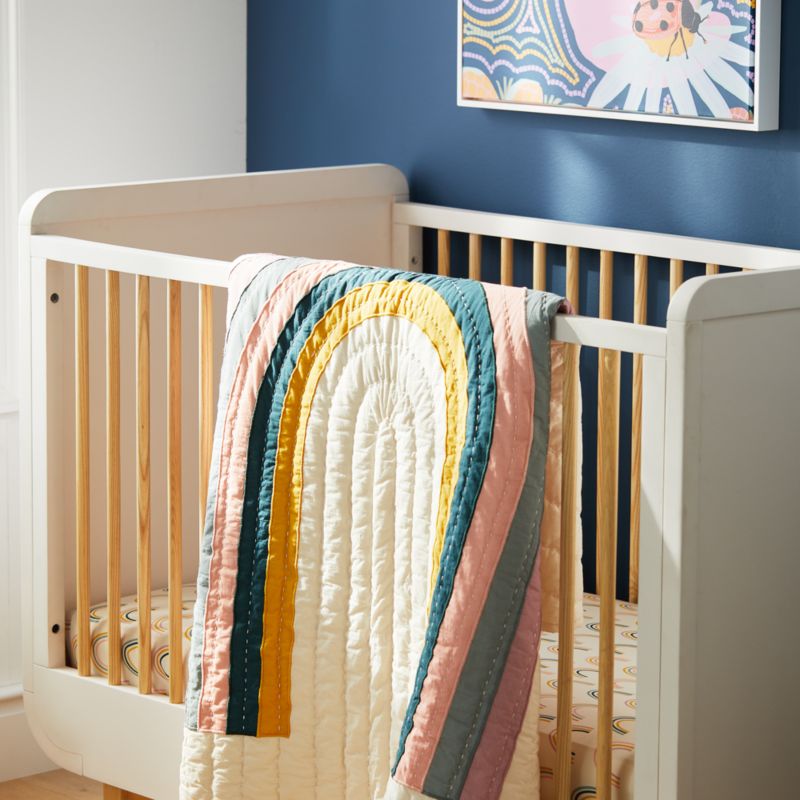 Drap-housse pour berceau Baby Stay Cool Asha Rainbow 100 % coton biologique