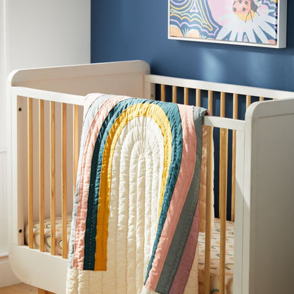 Drap-housse pour berceau Baby Stay Cool Asha Rainbow 100 % coton biologique