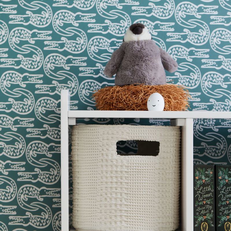 Panier de rangement pour enfants Nella en coton tissé gaufré avec poignées