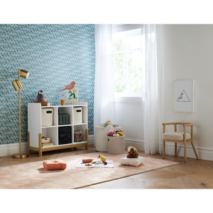 Poubelle de sol pour enfants Nella en coton gaufré avec poignées