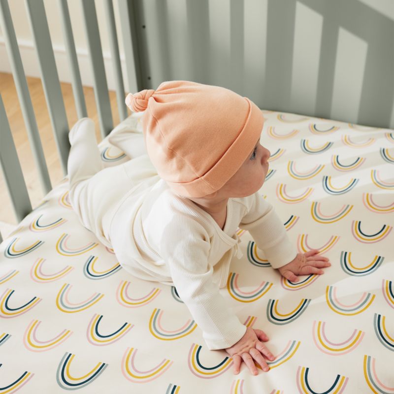 Drap-housse pour berceau Baby Stay Cool Asha Rainbow 100 % coton biologique