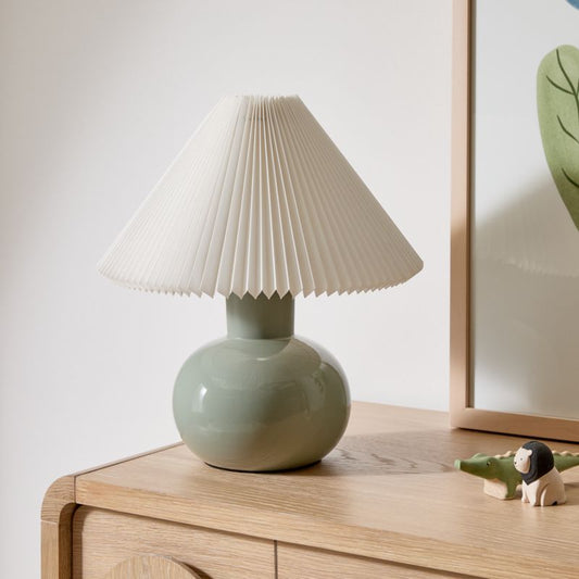 Lampe de table enfant en céramique cannelée Flo