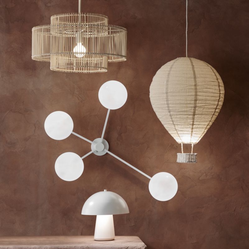 Plafonnier cage à oiseaux pour enfants en bambou et rotin