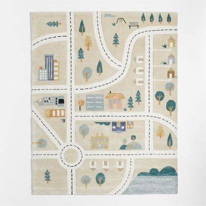Tapis interactif en laine Kids City Roadmap