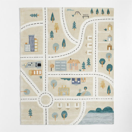 Tapis interactif en laine Kids City Roadmap
