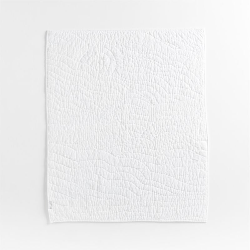 Couverture de berceau en coton biologique matelassée à la main, motif nuage de bébé