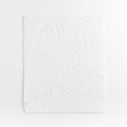 Couverture de berceau en coton biologique matelassée à la main, motif nuage de bébé