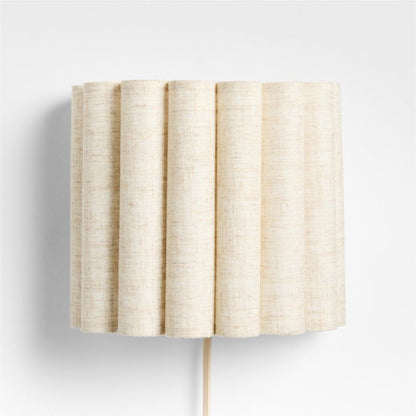 Applique murale à brancher Emme en lin plissé pour enfants