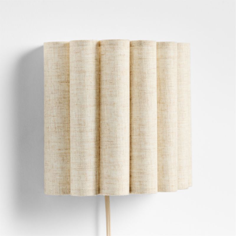 Applique murale à brancher Emme en lin plissé pour enfants