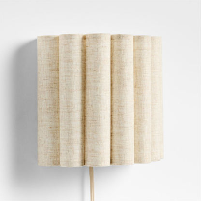 Applique murale à brancher Emme en lin plissé pour enfants