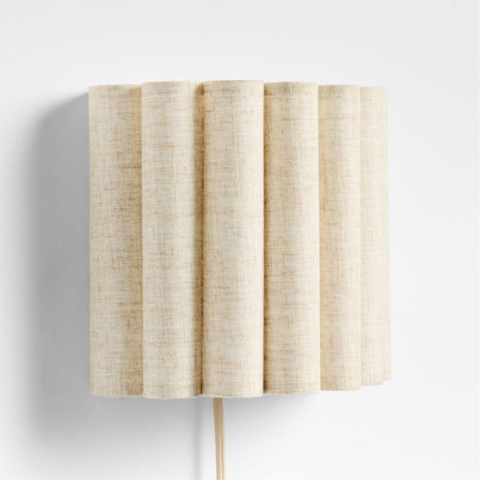 Applique murale à brancher Emme en lin plissé pour enfants